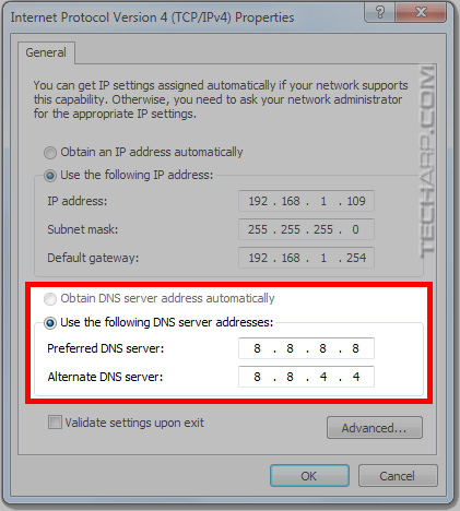 Bypassing DNS Blocking in Microsoft Windows 7